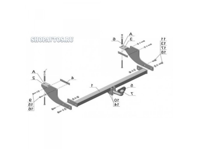 Фаркоп на Great Wall Safe SUV 2004г.-по н.в. от AvtoS Фаркоп на Great Wall Safe SUV 2004г.-по н.в.