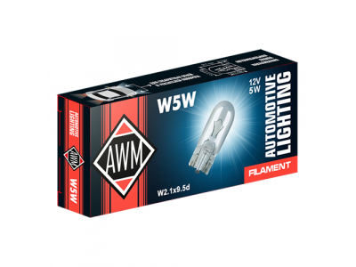 Лампа накаливания AWM W5W 12V 5W (W2.1x9,5d) от AWM Лампа накаливания AWM W5W 12V 5W (W2.1x9,5d)
